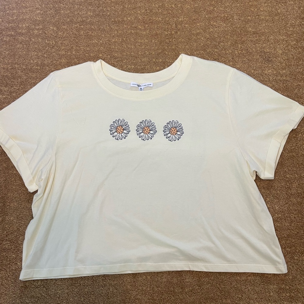 Love Peace & Lazy days Embroidered Shirt Women’s (XL) - Picture 1 of 5
